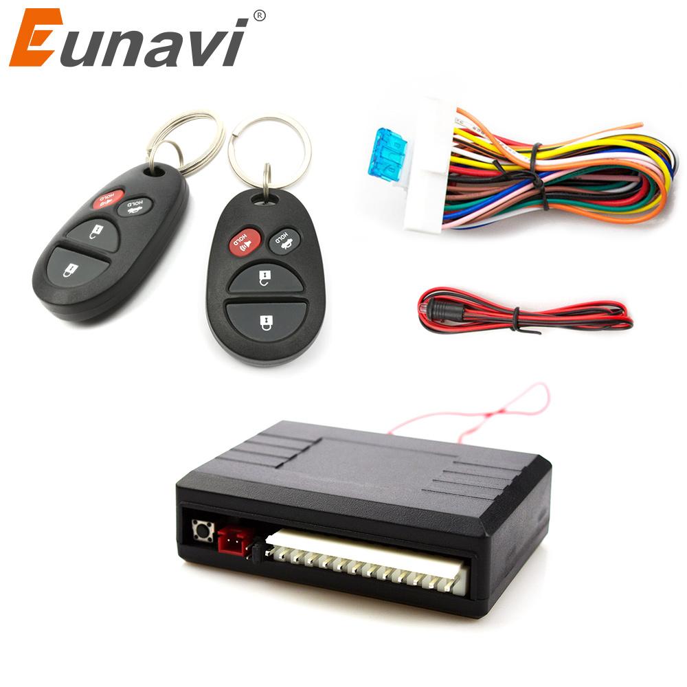 Eunavi Universal Car Remote Central Kit Blokada drzwi pojazdu System dostępu bezkluczykowego z pilotami System alarmowy samochodu