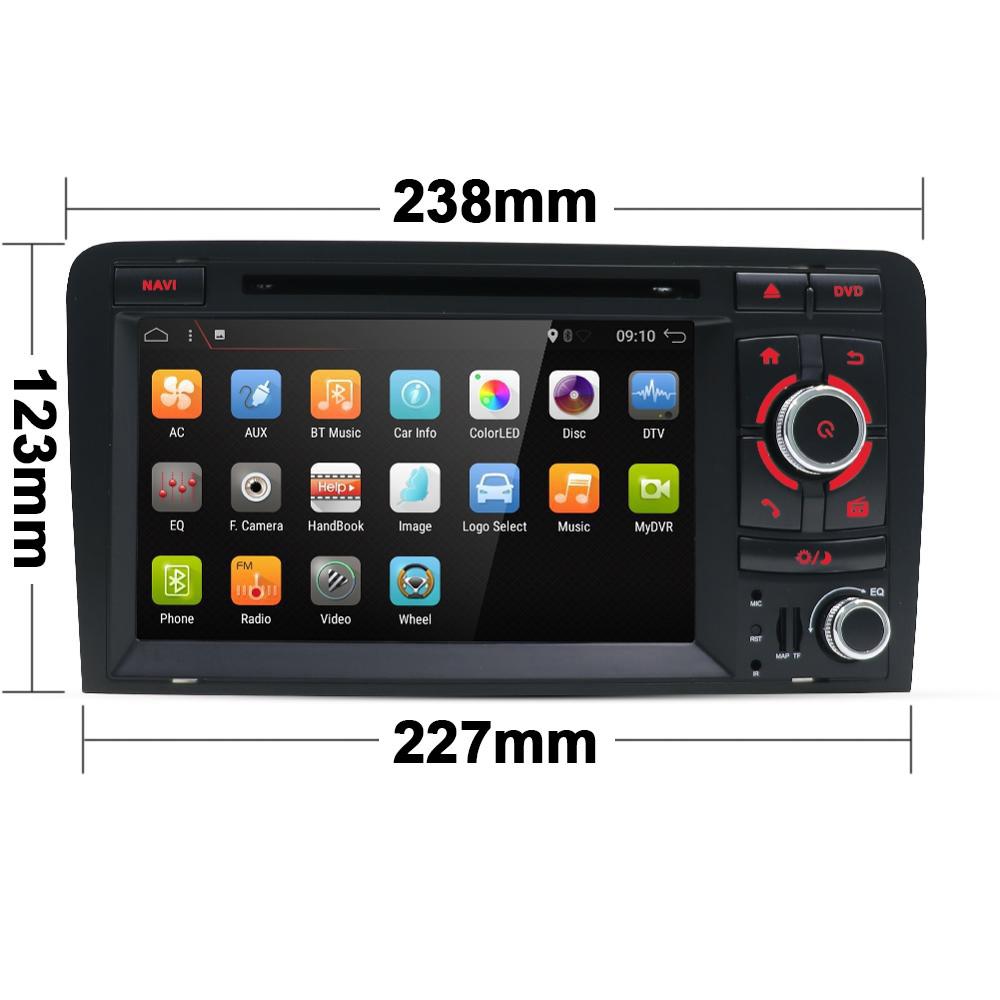 Eunavi Android 10 4G 64G 2 DIN CAR DVD GPS For Audi A3 8P 2003-2012 S3 2006-2012 RS3 Sportback 2011 multimedia player 8 Cores