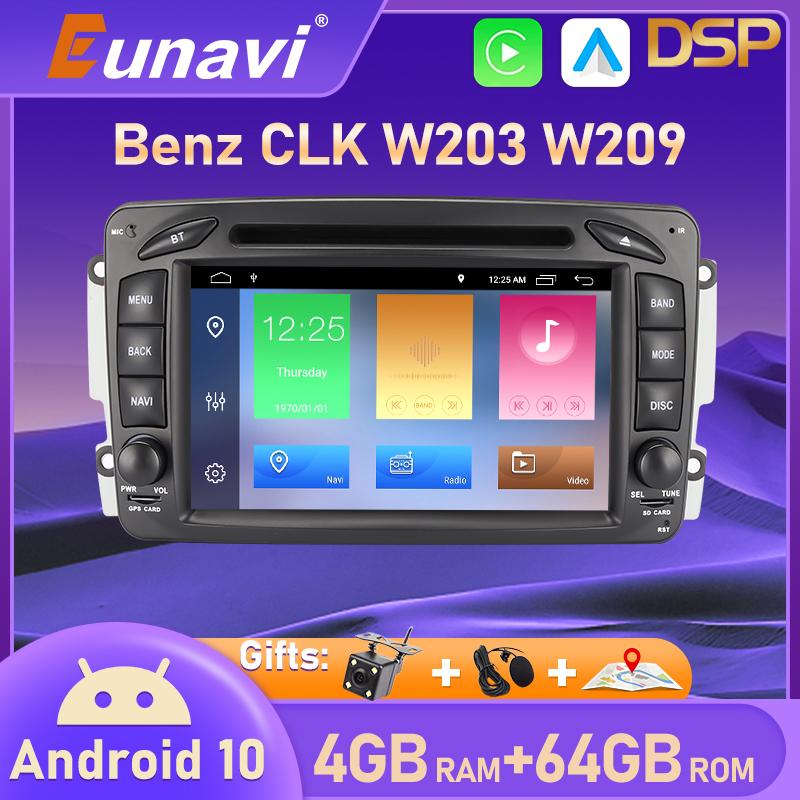 Eunavi 2 Din Android 10 Car DVD For Mercedes Benz CLK W203 W208 W209 W210 W463 Vito Viano 7 inch Screen Car Radio GPS Navigation