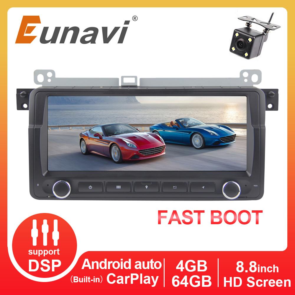 Eunavi 8,8-Zoll-Android-Autoradio-Multimedia-Player für BMW E46 M3 Rover 3er GPS-Audio-HD-Bildschirm DSP RDS Eingebautes Carplay