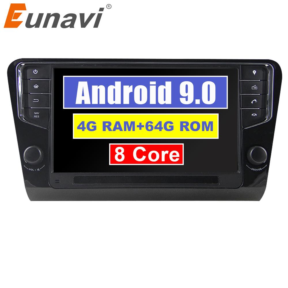 Eunavi Android 9 Car radio stereo multimedia For Skoda Octavia 2014 2015 2016 2017 1 din GPS 4G 64GB auto pc headunit tda7851