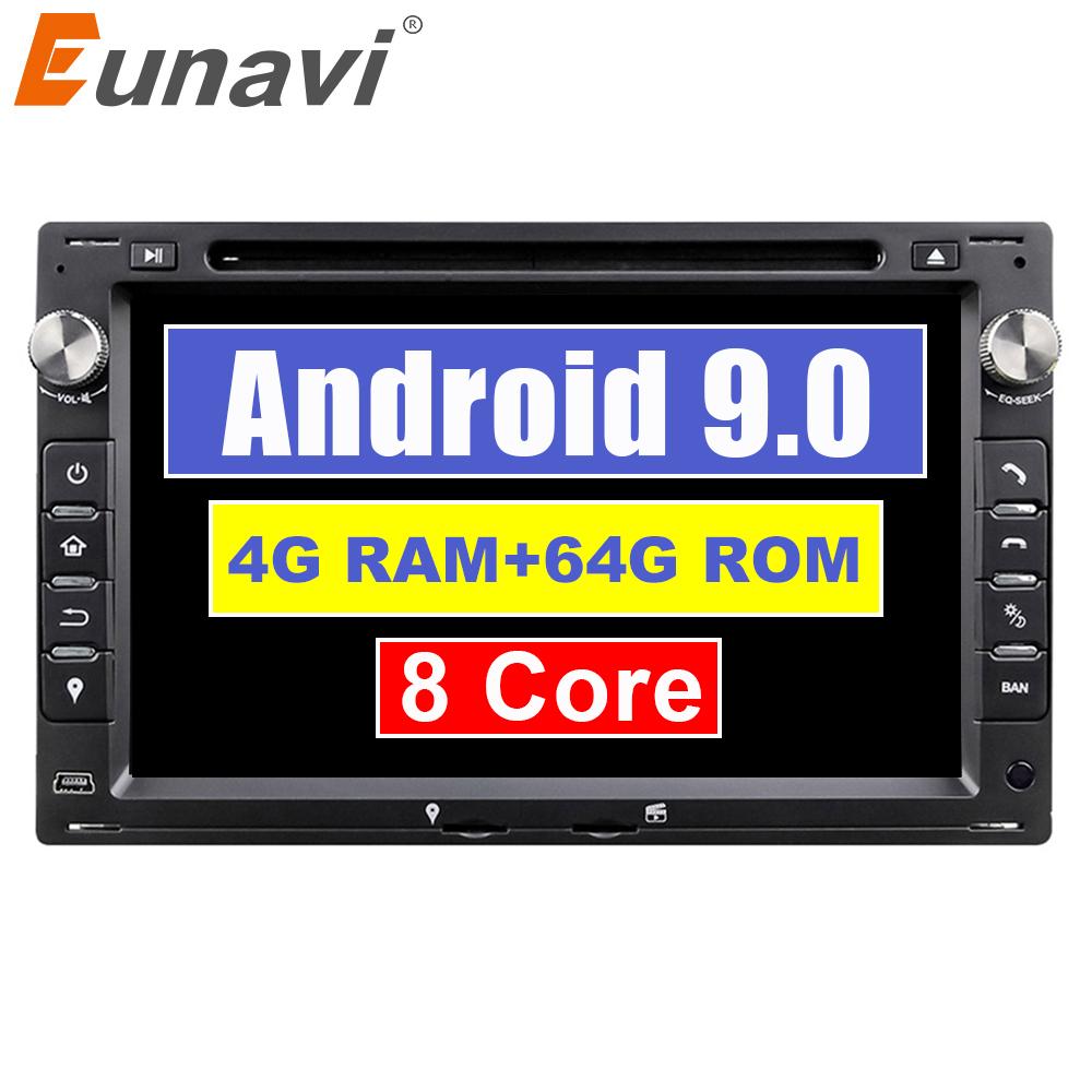 Eunavi 2 Din Car DVD Radio Multimedia Player GPS For VW Glof Bora Passat Mk5 Golf Mk4 Polo Jetta Seat 2din auto stereo 4G 64GB