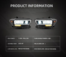 Cargar imagen en el visor de la galería, Vland Headlamp Assembly For Toyota Tacoma 2015 2016 2017 2018 2019 2020 Headlights Full LED Frontlight Day Running Lights