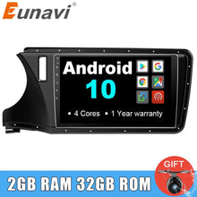 Laden Sie das Bild in den Galerie-Viewer, Eunavi 10.1 inch 2 din Android 10 Car Radio stereo GPS for Honda City 2015+ 2din Multimedia PC 1024*600 RDS Headunit wifi bt