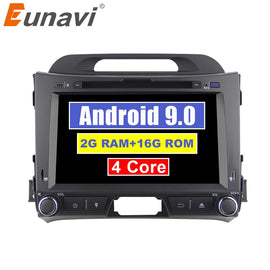 Eunavi 2 din Android 9.0 car dvd Multimedia player for KIA sportage 2011 2012 2013 2014 2015 2din radio gps navigation headunit