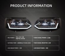 Load image into Gallery viewer, VLAND Car Lamp Assembly For Volkswagen Caravelle T5 Headlight 2011-2015 With Full LED Front Light Yellow Sequential Turn Signal