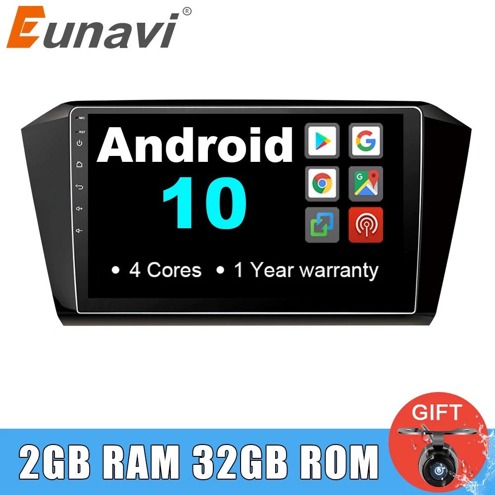 Eunavi 2 din Android 10 Car Radio GPS navigation for VW Volkswagen MAGOTAN 2017 2din Multimedia stereo player headunit pc