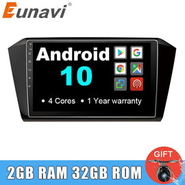 Eunavi 2 din Android 10 Car Radio GPS navigation for VW Volkswagen MAGOTAN 2017 2din Multimedia stereo player headunit pc