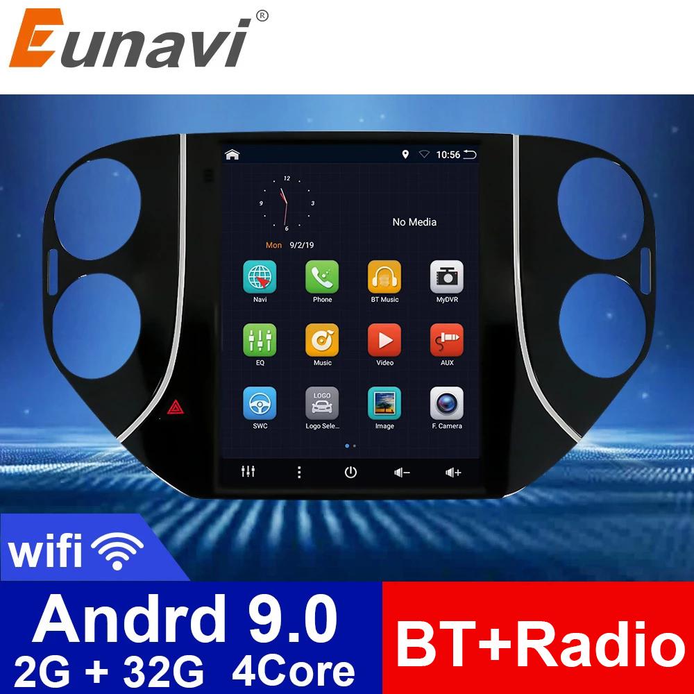 Eunavi 2 Din Radio samochodowe z androidem dla volkswagena VW Tiguan 1 NF 2006-2016 multimedialny odtwarzacz wideo pionowy ekran tesli GPS WIFI