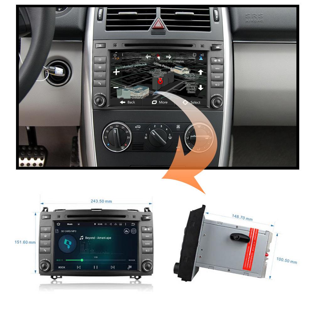 Eunavi 2 Din Android 9 Car multimedia DVD Radio GPS For Mercedes/Benz C Class W203 2004-2007 C200 C230 C240 C320 C350 CLK W209