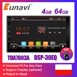 Eunavi Android 10 2 Din Radio samochodowe multimedialny odtwarzacz wideo uniwersalny 7 ''ekran hd audio stereo Autoradio nawigacja gps bez DVD