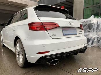 RS3 Style Rear Diffuser With Exhaust for 17-19 Audi A3 S-line Hatchback,ASPP  Auto Body Kit for Audi