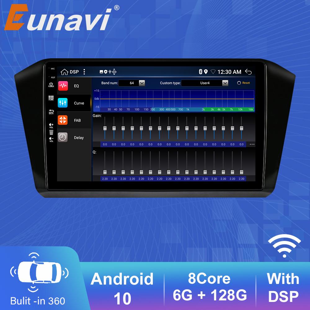 Eunavi 4GB 64GB 2 DIN Android 10 Car Radio Multimedia Video Player For VW Passat B8 Magotan 2016 2017 Head unit GPS Autoradio