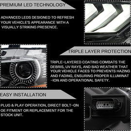 VLAND Full LED Headlights for Mustang 2018-UP Headlamp Assembly with DRL Sequential Turn Signal factory accessory car led lights