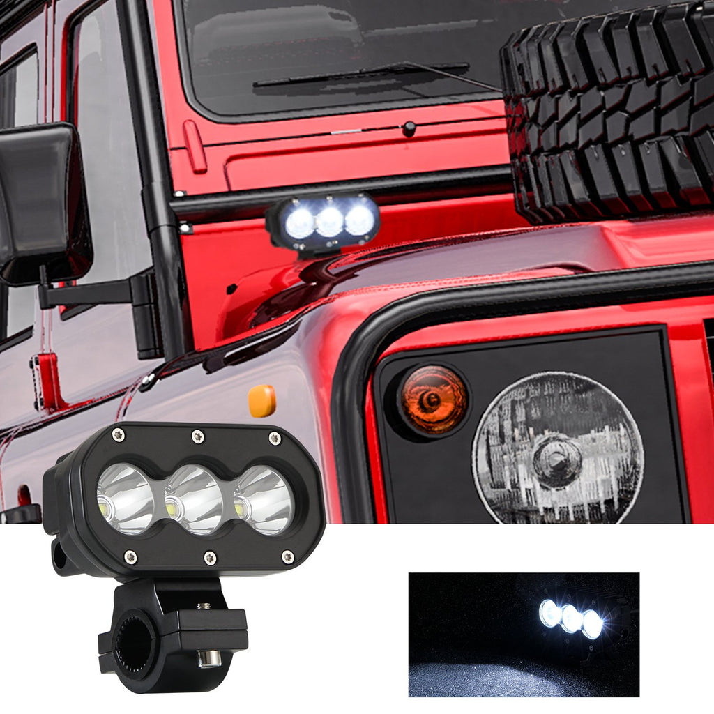 A Pillar Work Lights Headlights Cars LED Off Road Motorcycle Spotlight Lamps for Outdoor Personal Car Acc (Single Row Three-Eye)