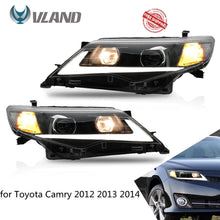 Load image into Gallery viewer, VLAND Headlamp Car Headlights Assembly for Toyota Camry 2012 2013 2014 Headlight with DRL moving turn signal Plug-and-play