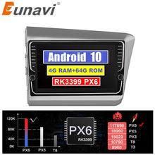 Cargar imagen en el visor de la galería, Eunavi 4G 64G Android 10 Car Radio Multimedia Video Player Navigation GPS For Honda Civic 2012-2015 2 din dvd raido PX6