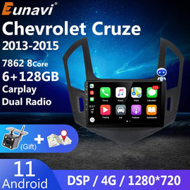Eunavi 6G+128G QLED Screen Android 11 For Chevrolet Cruze 2013 - 2015 Car Radio Multimedia Video Player Navigation GPS 2 din dvd