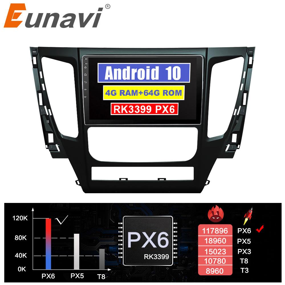 Eunavi 2 Din Car Radio GPS For Mitsubishi Pajero Sport 3 2016 2017 2018 Multimedia Video Player 9'' Screen GPS Audio Navigation