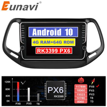 Load image into Gallery viewer, Eunavi Android 10 2 din car radio stereo multimedia player for Jeep Compass 2017 headunit system GPS TDA7851 Subwoofer USB MP3