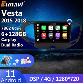 Eunavi 2 Din Android 11 Car Multimedia Video Player For LADA Vesta Cross Sport 2015 - 2018 Car Radio DVD GPS Navigation 1280*720