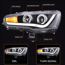 Załaduj zdjęcie do przeglądarki galerii, VLAND car Headlamp Headlight Assembly for Mitsubishi Lancer 2008-2017 Full LED Headlamp with DRL Sequential Turn Signal light