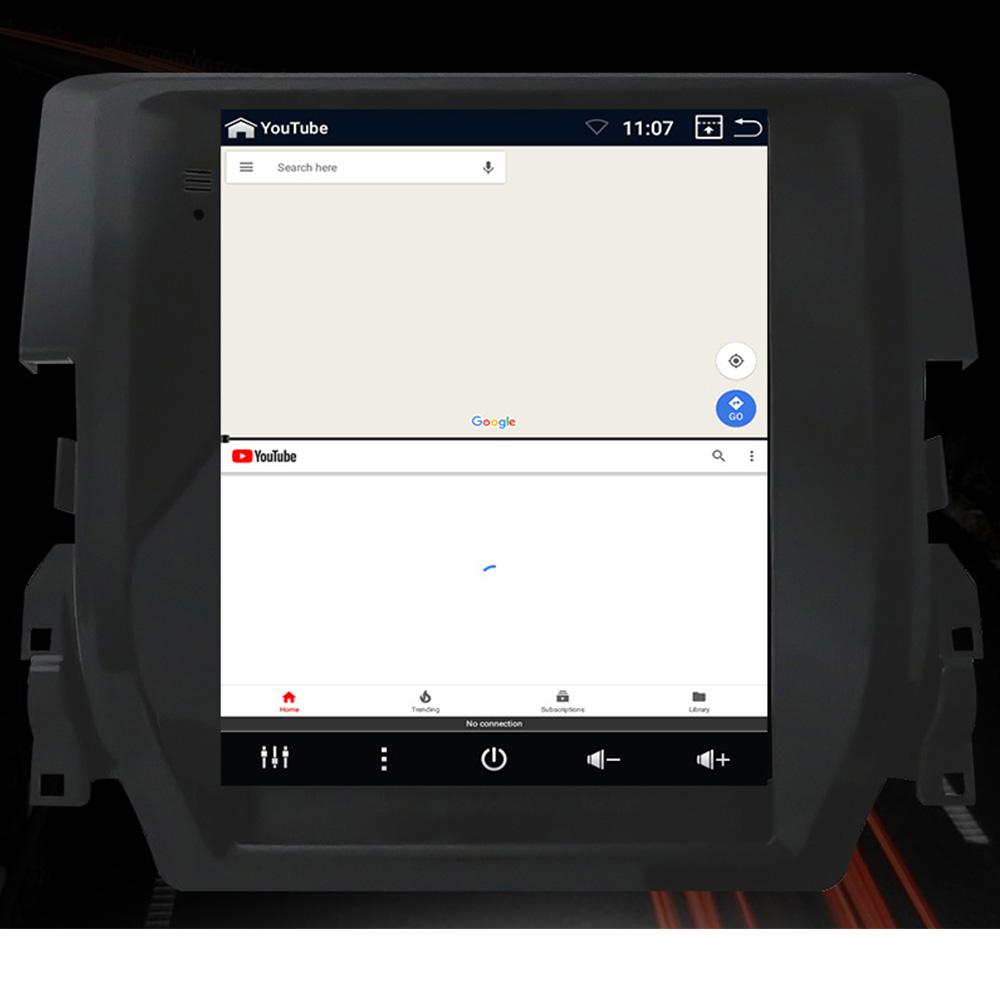 Eunavi 2Din Android Car Radio Multimedia Player For Honda Civic 2016 Vertical Tesla Style Screen Stereo Head Unit Navigation GPS