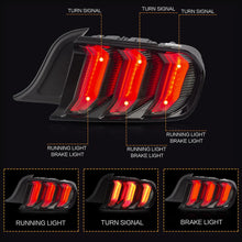 Laden Sie das Bild in den Galerie-Viewer, VLAND Tail lamp assembly for Ford Mustang 2015-2020 Tail light with Sequential Turn Signal Reverse Lights Plug and Play