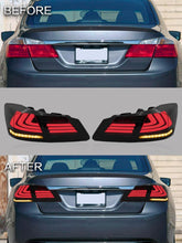 Charger l&#39;image dans la galerie, VLAND Tail lights Assembly for Honda Accord 2013 2014 2015 Taill Lamp for with Sequential Turn Signal Full LED Plug-and-play