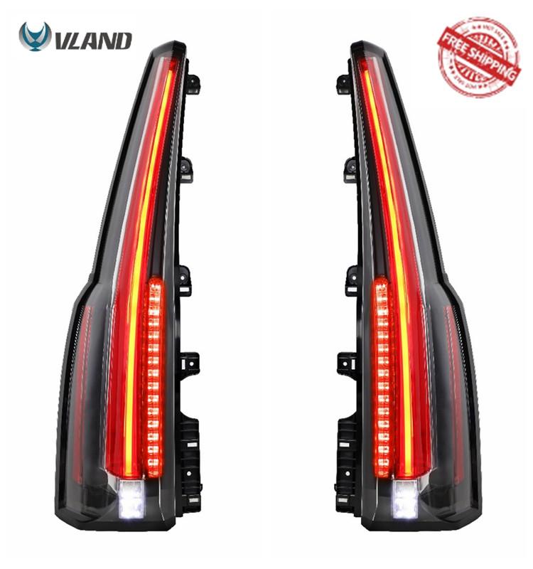 VLAND Tail Lamps Fit For Tahoe/Suburban 2015-2016 Full LED Taillights With DRL+Brake+Reverse Light+Red Turn Signal