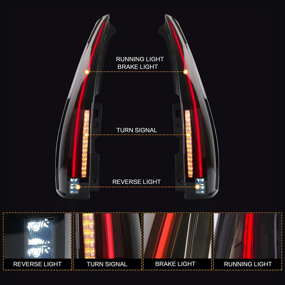 Akcesoria samochodowe VLAND montaż świateł tylnych dla GMC Yukon 2007-2014 Chevy Tahoe/Suburban lampa tylna Turn Signal światła cofania