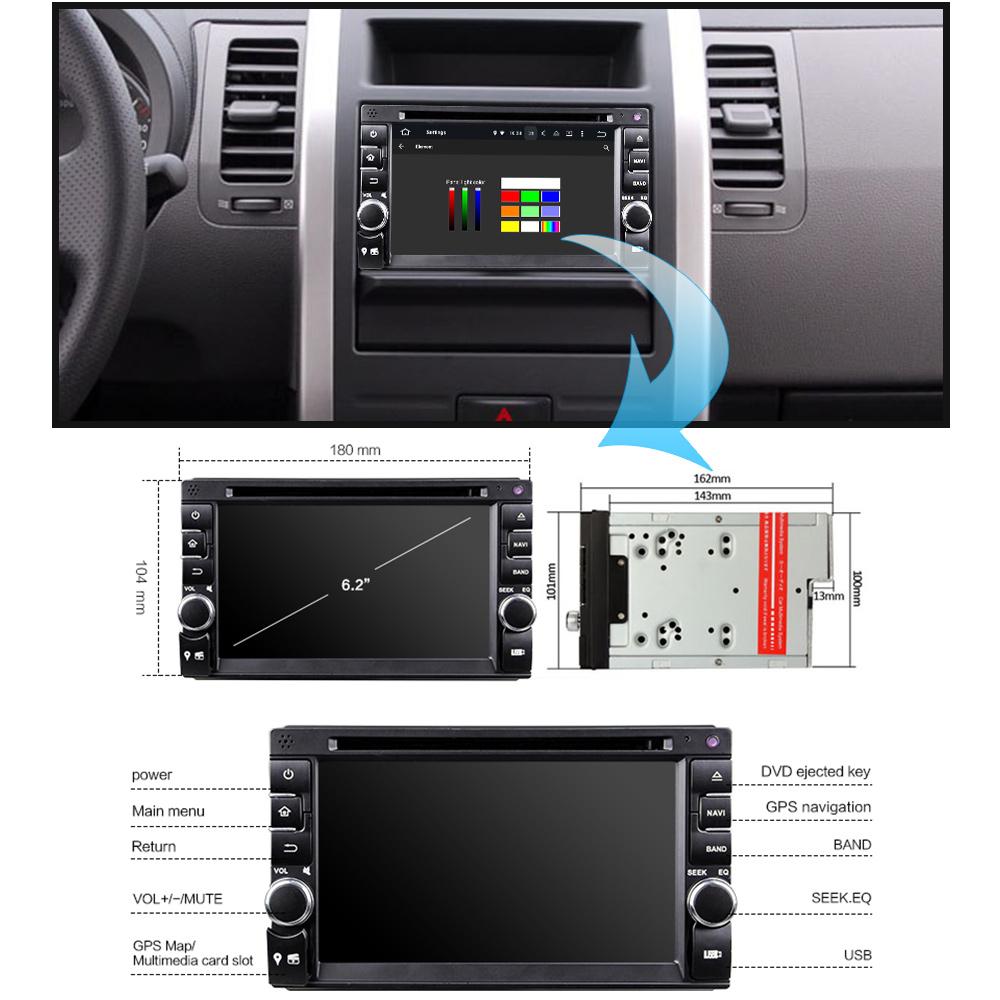 Eunavi Quad Cord 2 Din Android 9.0 Car DVD GPS Stereo Radio Player 2 din universal car DVD WIFI BT PX30 A53 2g RAM