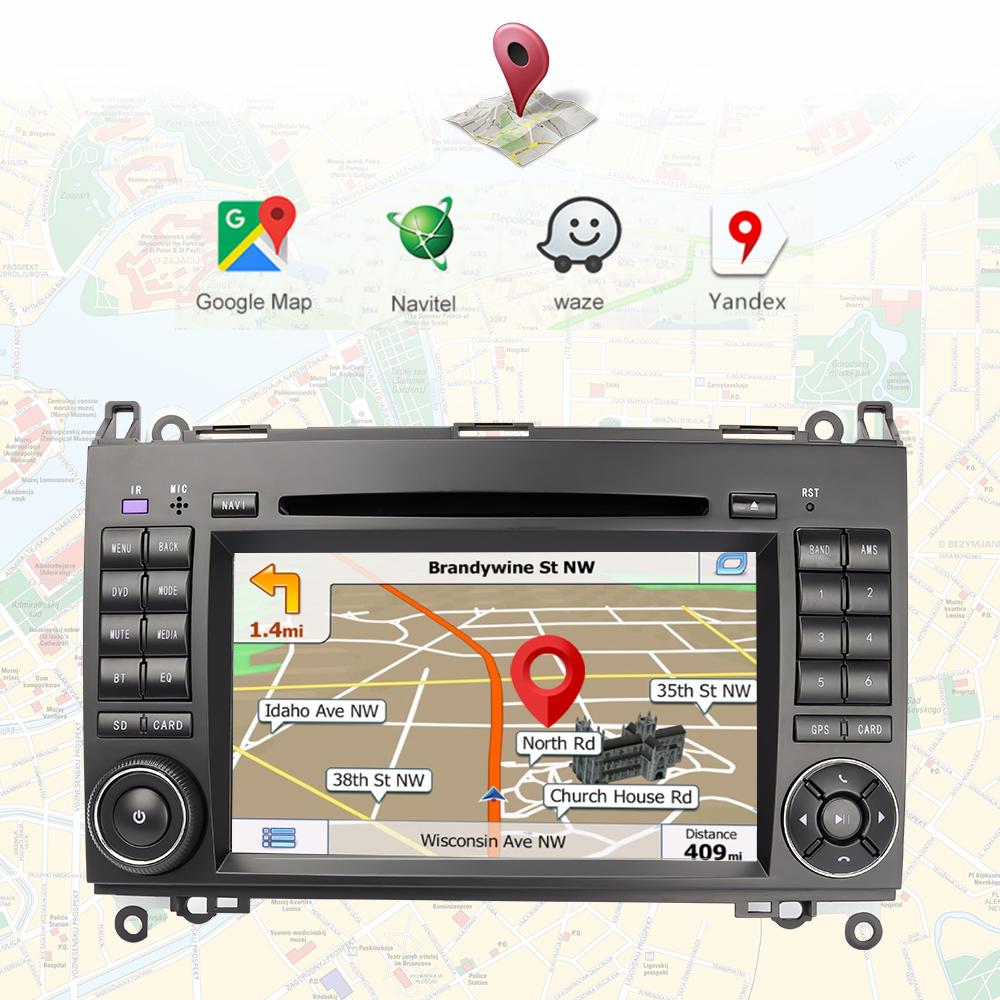 Eunavi 2 Din Android 10 samochodowy odtwarzacz multimedialny DVD Radio GPS Auto dla Mercedes Benz B200 B klasa W245 B170 W209 W169 Sprinter DSP