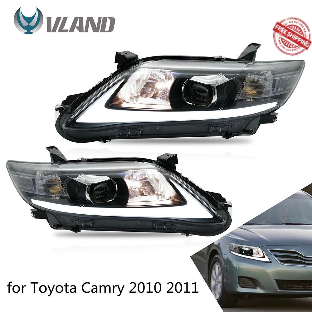 VLAND Headlamp Car Headlights Assembly for Toyota Camry 2010 2011 Headlight with moving turn signal Dual Beam Lens Plug-and-play