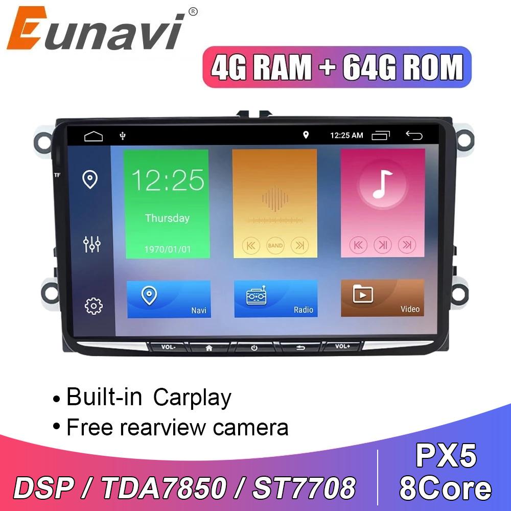 Eunavi DSP 2 Din Android Car Multimedia Radio GPS For Volkswagen VW Skoda Octavia Golf 5 6 Passat B6 B7 Touran Tiguan Polo Jetta