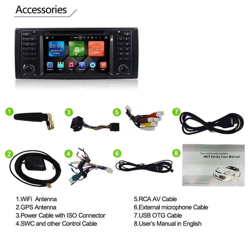 Eunavi 1 din Android 9 Car DVD For BMW E39 1996-2003 E53 X5 GPS Multimedia Radio Stereo player DSP WIFI 4GB 64GB headunit 8 core