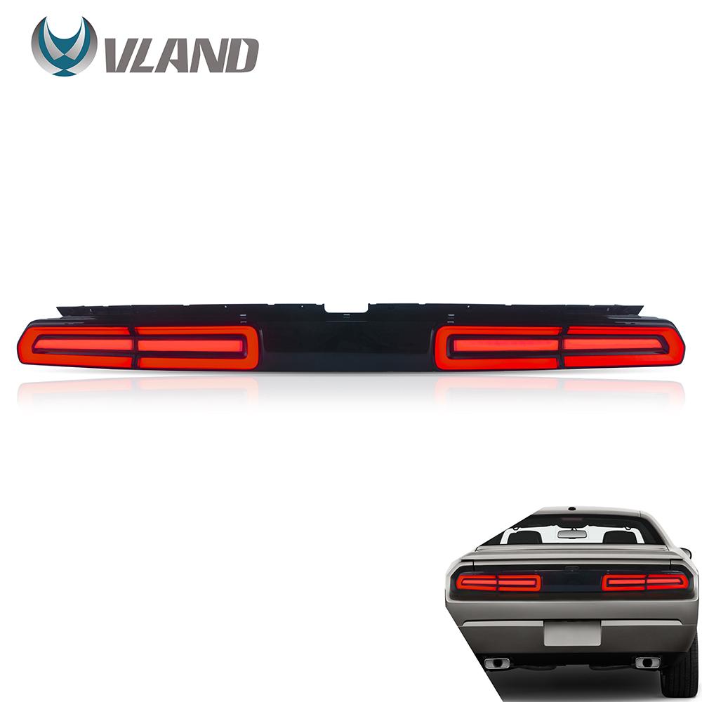 VLAND Car Accessories LED Tail Lights Assembly For Dodge Challenger 2008-2014 Tail Lamp Amber/Red Sequential Turn Signal Light