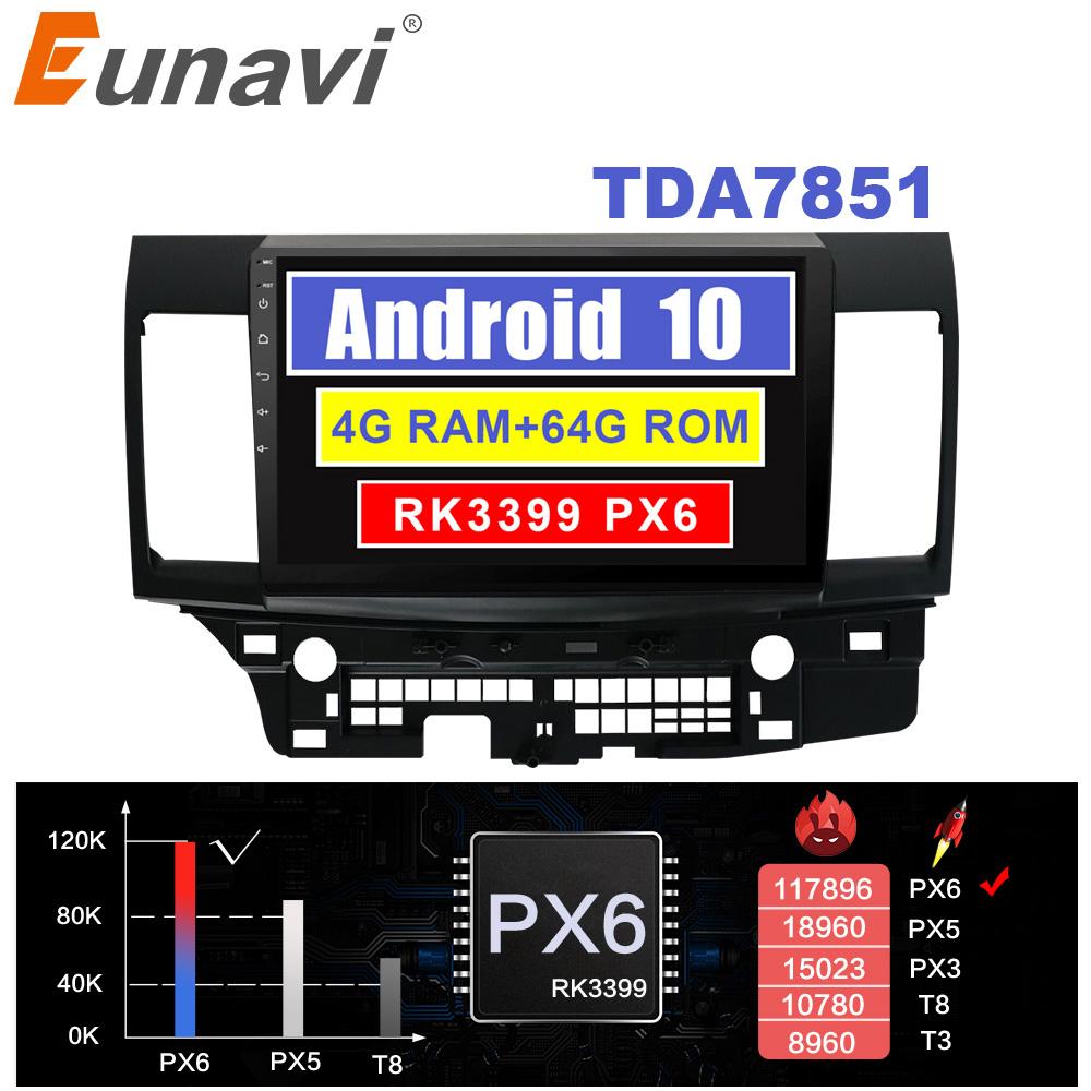 Eunavi 2 din car radio stereo multimedia For Mitsubishi Lancer 2007-2012 Navigation GPS TDA7851 2din NO dvd cd player Android 10