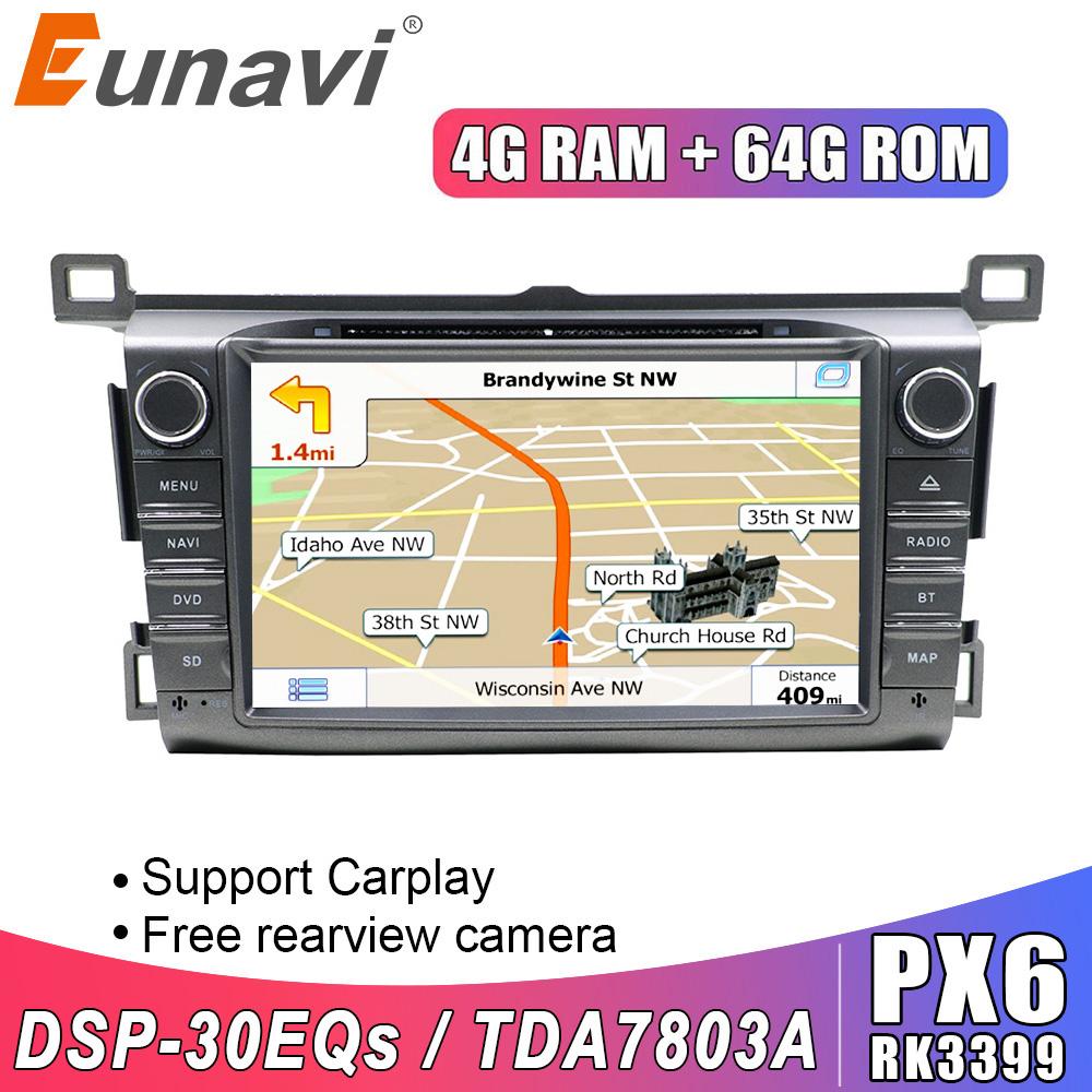 Eunavi 2 Din Android 9.0 Car DVD Radio Multimedia Stereo for Toyota RAV4 2013-2015 2Din GPS Navigation headunit pc TDA7851