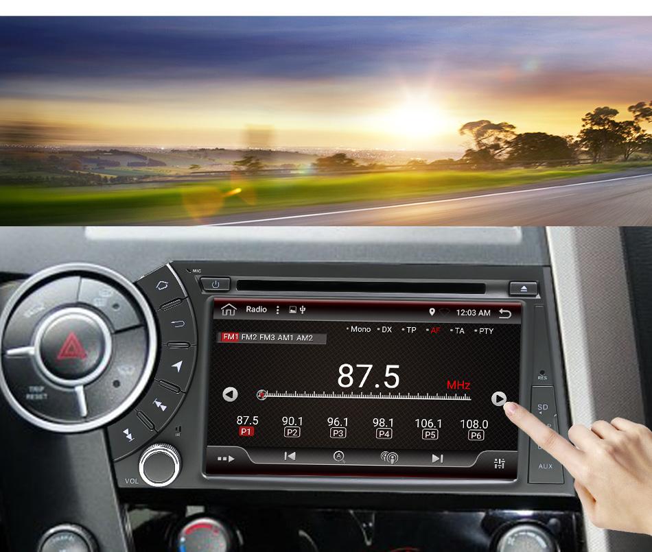 Eunavi 2 din Car multimedia player for Ssang yong Ssangyong Actyon Kyron Android system 2din DVD radio stereo 7'' WIFI