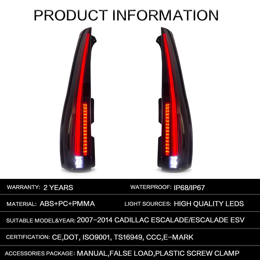 Akcesoria samochodowe VLAND LED tylne światła montażowe dla Cadillac Escalade ESV 2007-2014 LED Turn Signal światła cofania