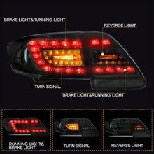 Załaduj zdjęcie do przeglądarki galerii, VLAND Tail Lights Assembly For Toyota Corolla 2011 2012 2013 Taillight Tail Lamp Turn Signal Reverse Lights LED DRL Light