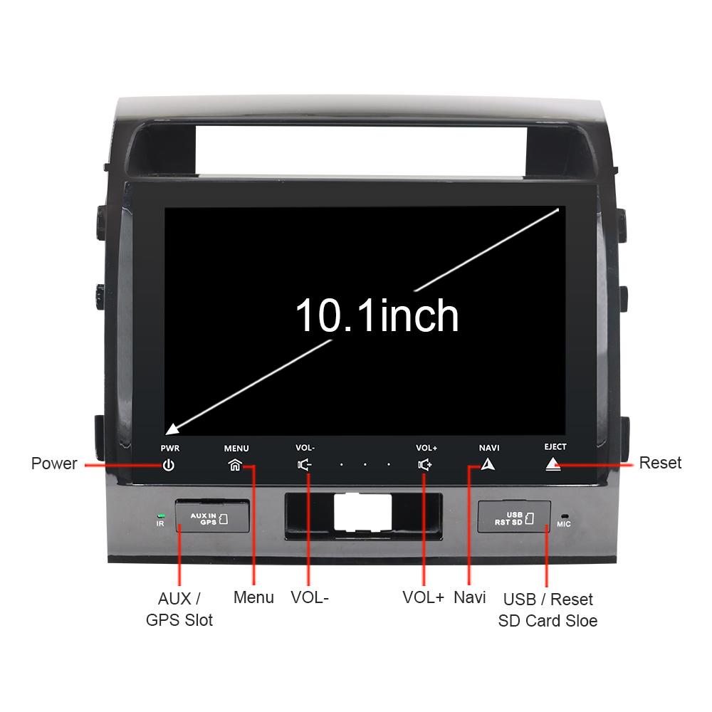 Eunavi 10.1 inch Android 10 Car radio stereo GPS for Toyota Land Cruiser LC200 2004 2005 2006 2007 2008 2din Headunit RDS BT