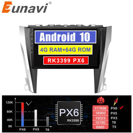 Eunavi android 10 car radio gps multimedia player For Toyota Camry 2012-2015 navigation radio video audio wifi touch screen BT
