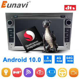 Eunavi 4G+64G Android 10 2 Din Car Radio GPS For Opel Vauxhall Astra H G J Vectra Antara Zafira Corsa Vivaro Meriva Veda NO DVD