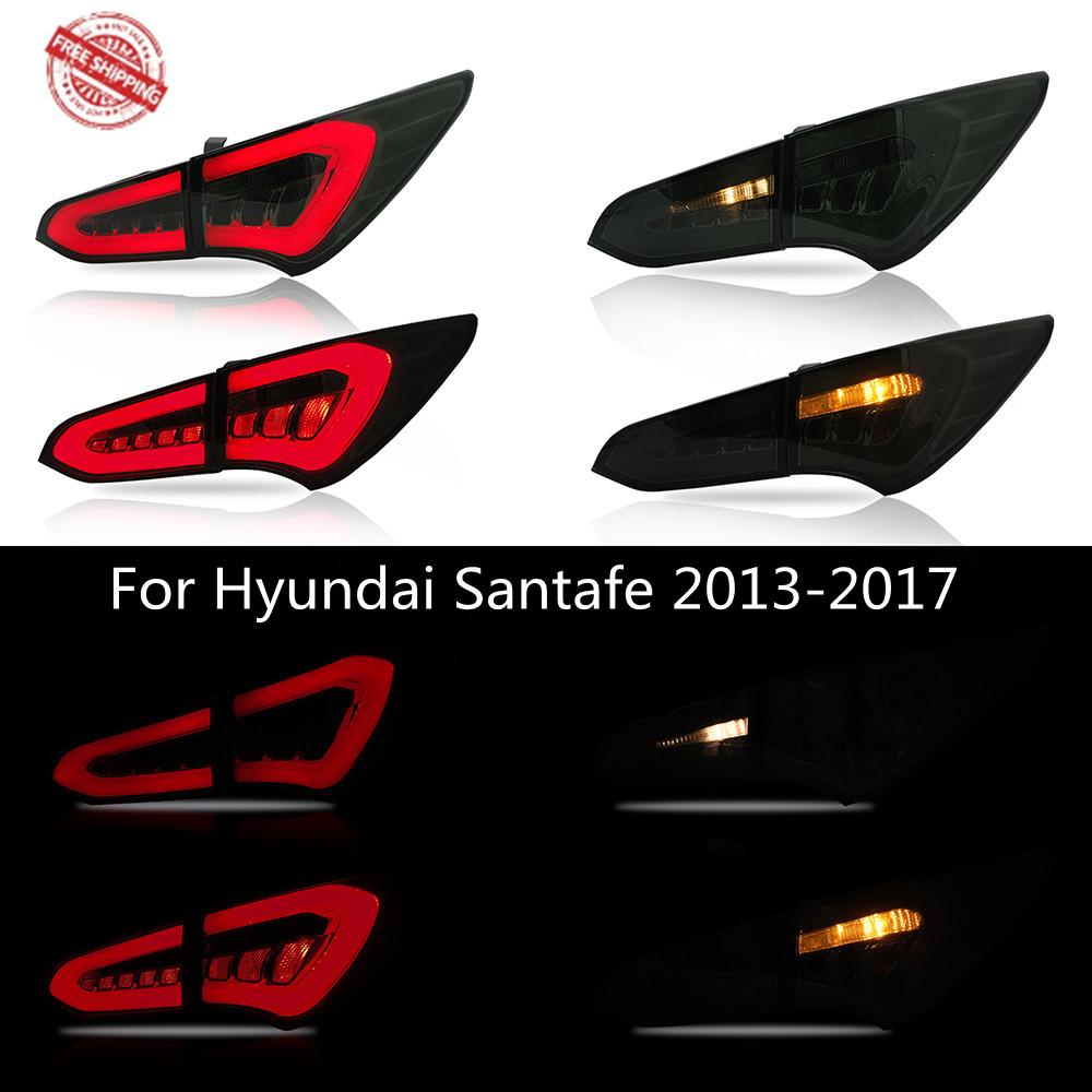 VLAND Car Accessories LED Tail Lights Assembly For Hyundai Santafe 2013-2017 Tail Lamp LED DRL With Turn Signal Reverse Lights