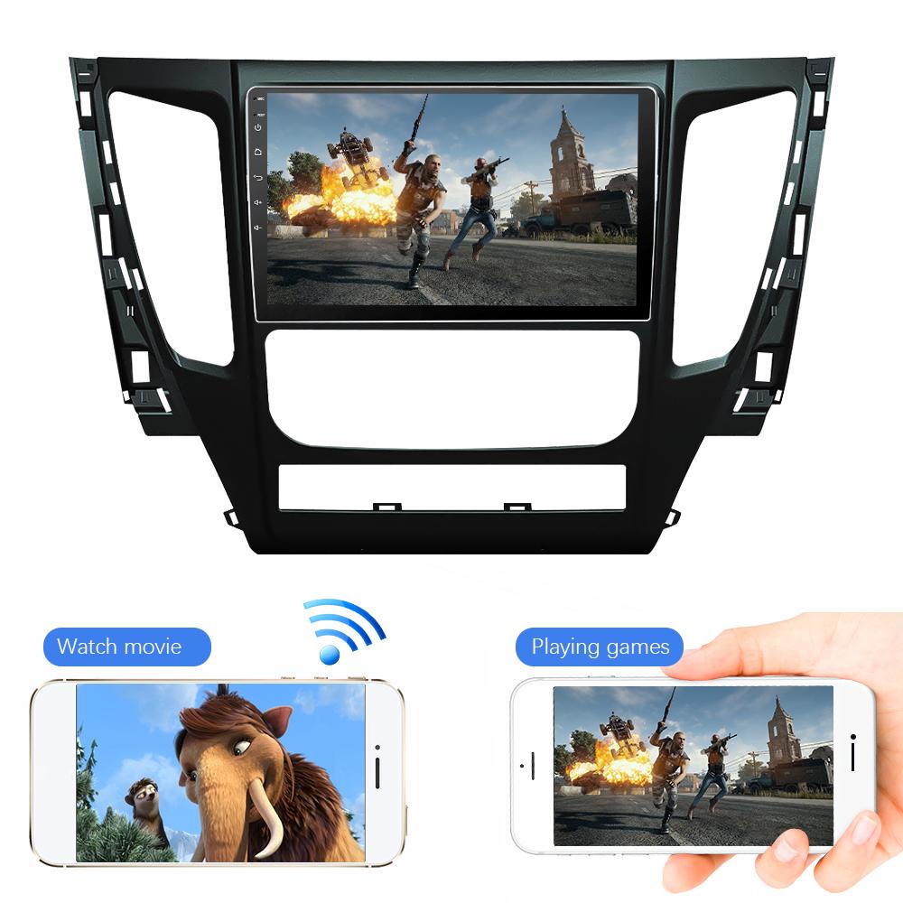 Eunavi 2 Din Car Radio GPS For Mitsubishi Pajero Sport 3 2016 2017 2018 Multimedia Video Player 9'' Screen GPS Audio Navigation