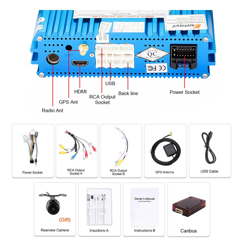 Eunavi 2 Din Android 10 Auto Stereo Car Radio For Nissan X Trail Qashqail 2014-2017 Multimedia Video Player Carplay 2Din GPS