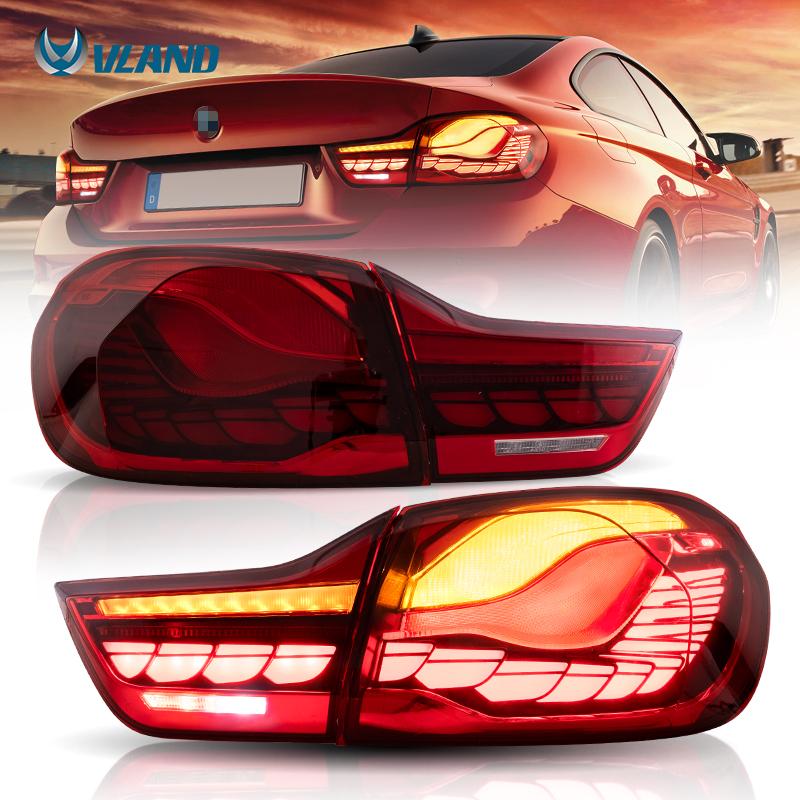 GTS OLED Style For BMW 4 Series VLAND Taillight F32 F33 F36 F82 F83 M4 Facelift Rear Lights LED 2014-2020 Sequential Turn Signal