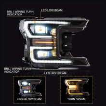 Cargar imagen en el visor de la galería, VLAND Headlamp Car Headlights Assembly for Ford F-150 2018 2019 Head light with moving turn signal Dual Beam Lens Plug-and-play